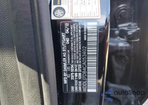 2012 Mercedes-Benz Cls 550 from USA, damaged, VIN WDDLJ7DB4CA053402